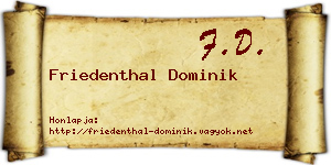 Friedenthal Dominik névjegykártya