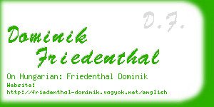 dominik friedenthal business card